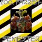 LOGO 200. Farbensemester Prunkwappen auf weiß-Schwarz-Golden gestreiftem Hintergrund und Text: 200. Farbensemester