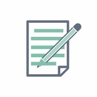 Symbol Anmeldeformular mit Bleistift