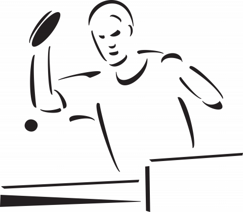 Tischtennisspieler stilisierte Zeichnung