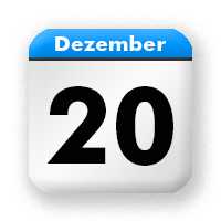 20. Dezember, blau, Kalendericon